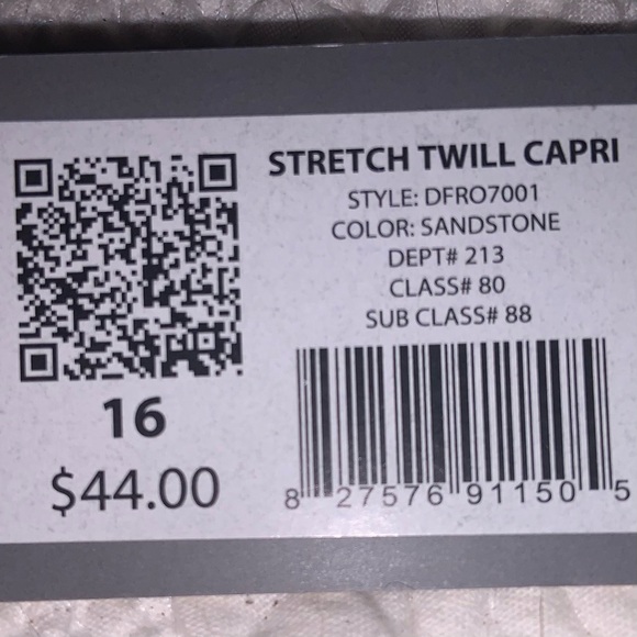 Daisy Fuentes sz:16 khaki pants NWT capri stretch - Picture 6 of 6